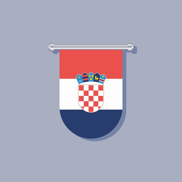 Illustratie van de vlag van Kroatië Template