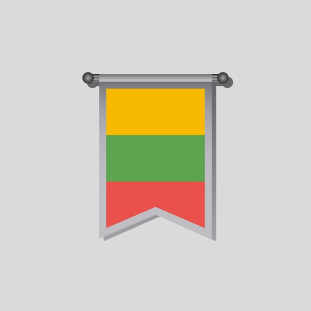 Illustratie van de vlag van Litouwen Template