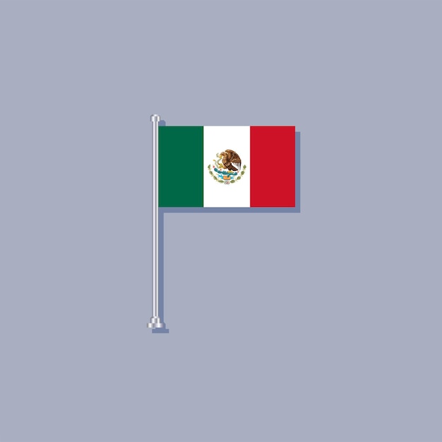 Illustratie van de vlag van Mexico Template