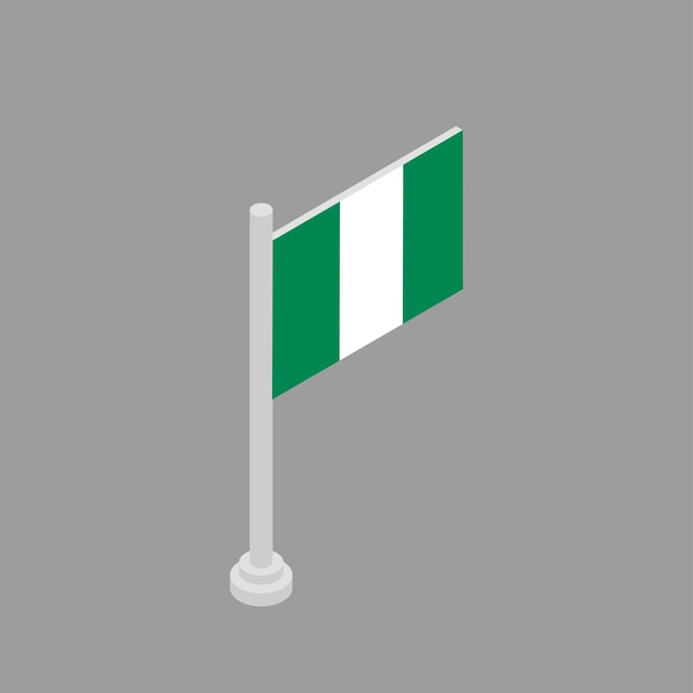 Illustratie van de vlag van Nigeria Template