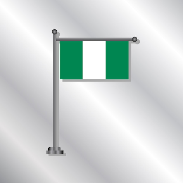 Illustratie van de vlag van Nigeria Template