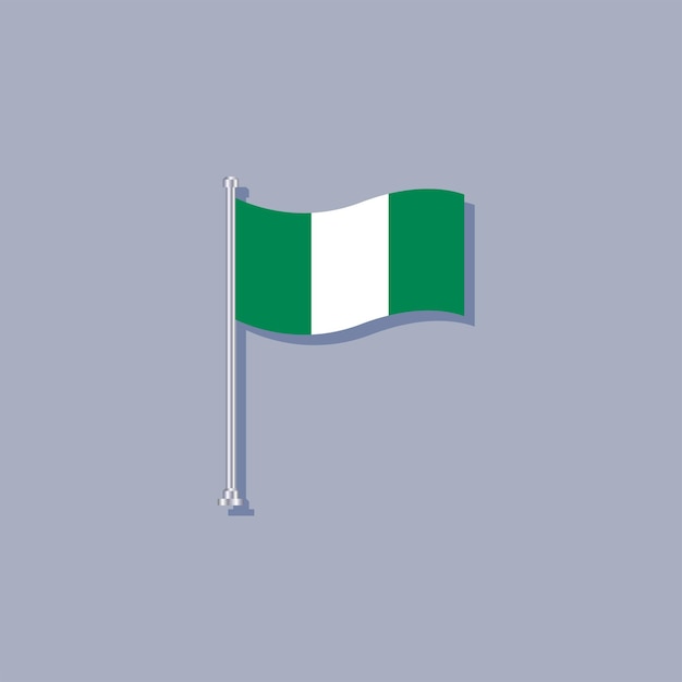 Illustratie van de vlag van Nigeria Template