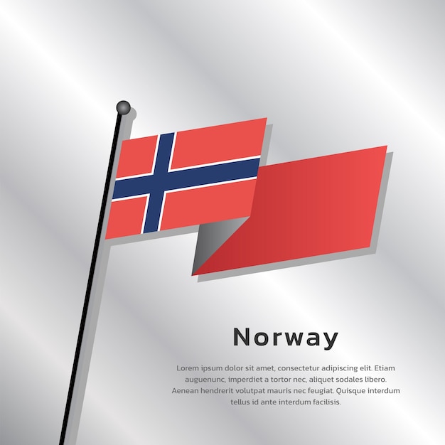 Illustratie van de vlag van Noorwegen Template