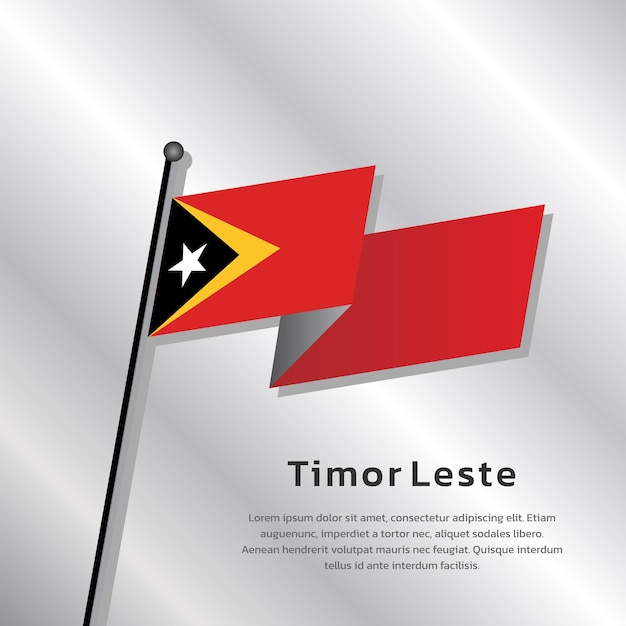 Vector illustratie van de vlag van oost-timor template