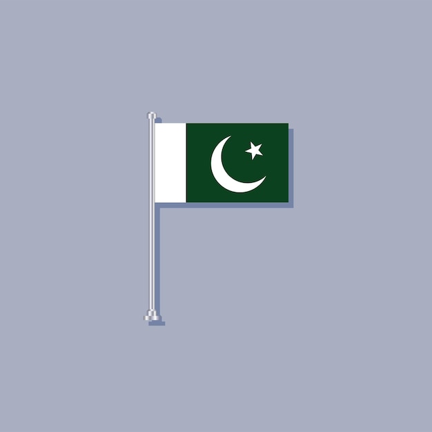 Vector illustratie van de vlag van pakistan template