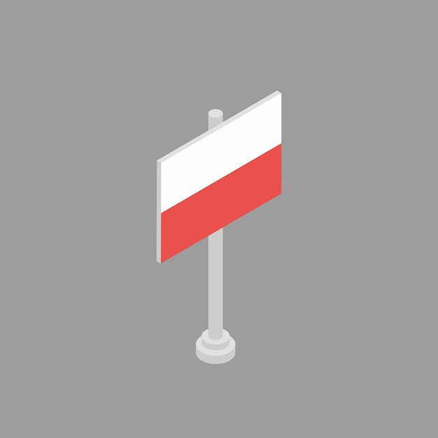 Illustratie van de vlag van Polen Template