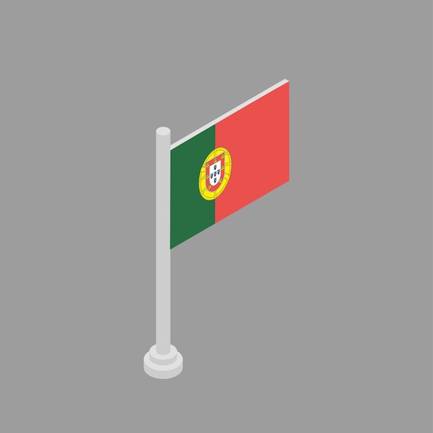 Illustratie van de vlag van portugal template