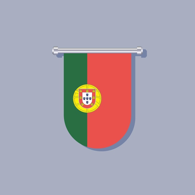 Illustratie van de vlag van Portugal Template