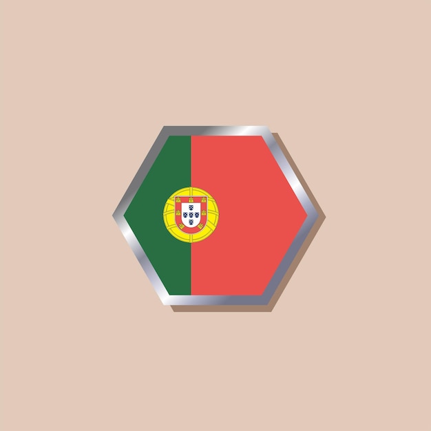 Illustratie van de vlag van Portugal Template