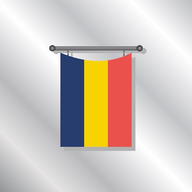 Illustratie van de vlag van Roemenië Template