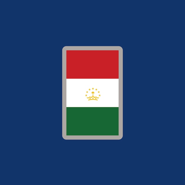 Illustratie van de vlag van Tadzjikistan Template