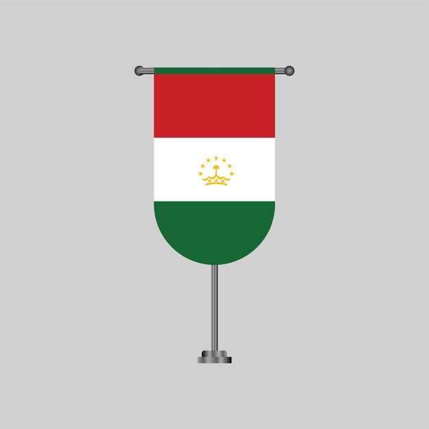 Illustratie van de vlag van Tadzjikistan Template