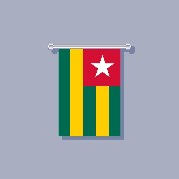 Illustratie van de vlag van Togo Template