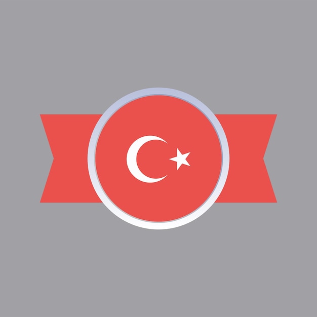 Illustratie van de vlag van Turkije Template