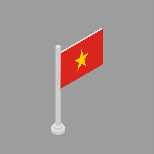 Illustratie van de vlag van Vietnam Template