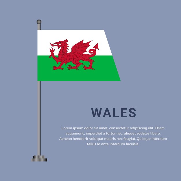 Illustratie van de vlag van Wales Template