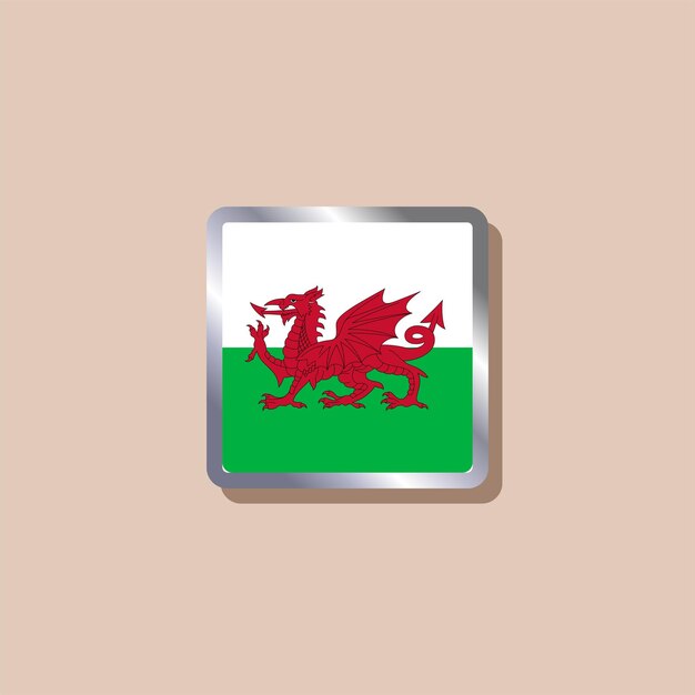 Illustratie van de vlag van Wales Template