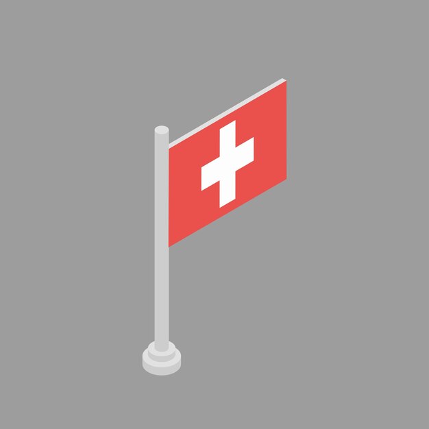 Illustratie van de vlag van Zwitserland Template