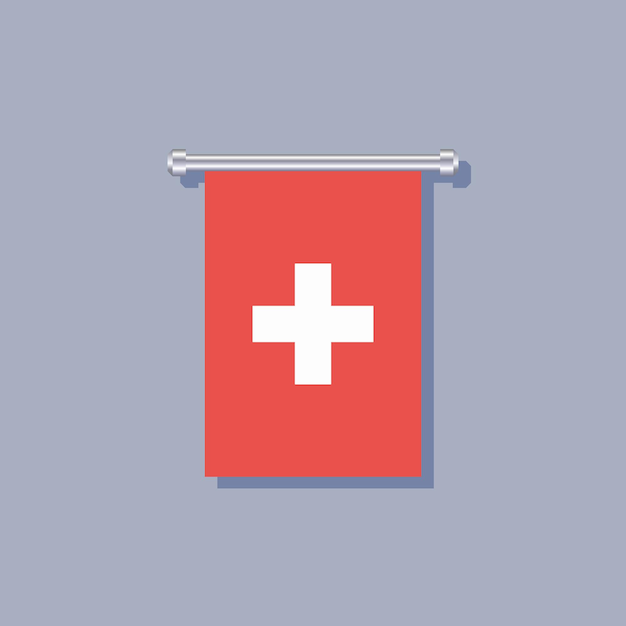 Illustratie van de vlag van Zwitserland Template