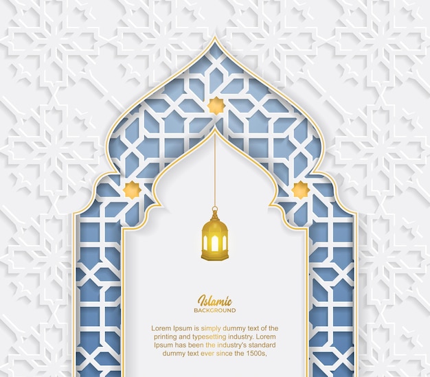 Illustratie van deuren van moskee geometrische patroon achtergrond voor ramadan kareem wenskaarten