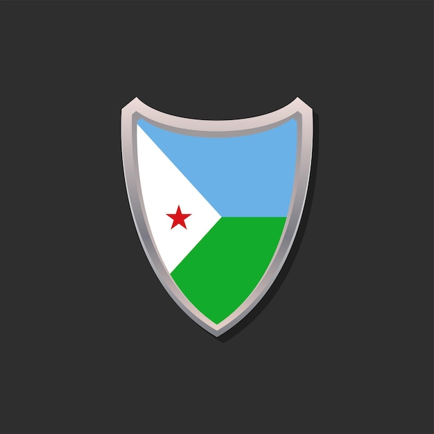 Illustratie van Djibouti vlag Template