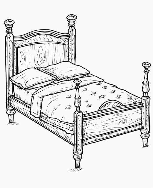 Vector illustratie van een bed