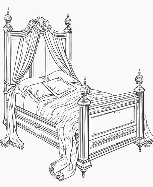 Vector illustratie van een bed