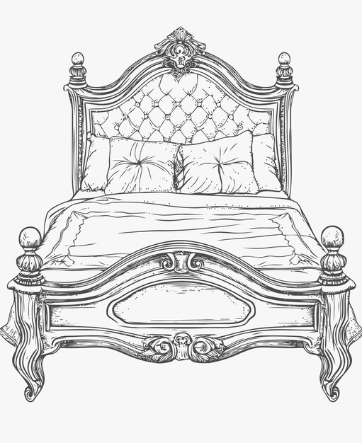 Vector illustratie van een bed