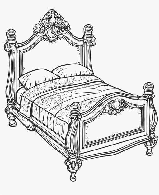 Vector illustratie van een bed