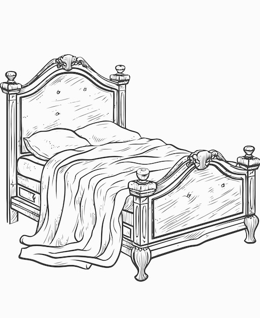 Vector illustratie van een bed