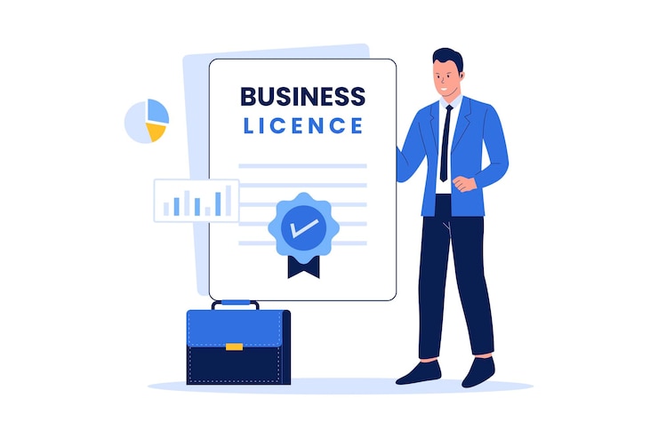 Vector illustratie van een bedrijfsvergunning
