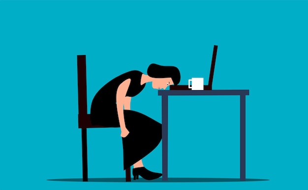 Illustratie van een beklemtoonde vrouw
