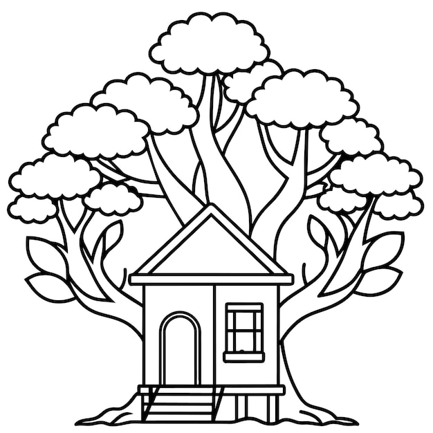 illustratie van een boomhut