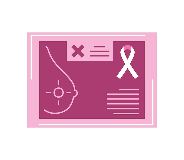 Vector illustratie van een borstkankerbewustzijnstest