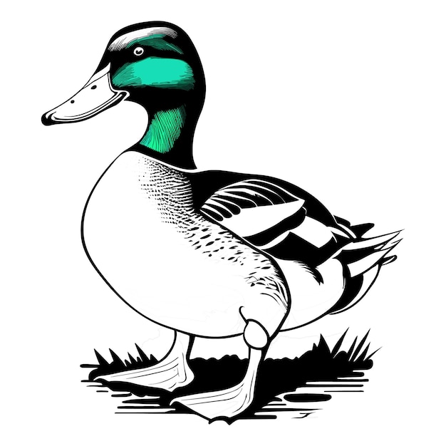 Vector illustratie van een duckhand verdrinkt