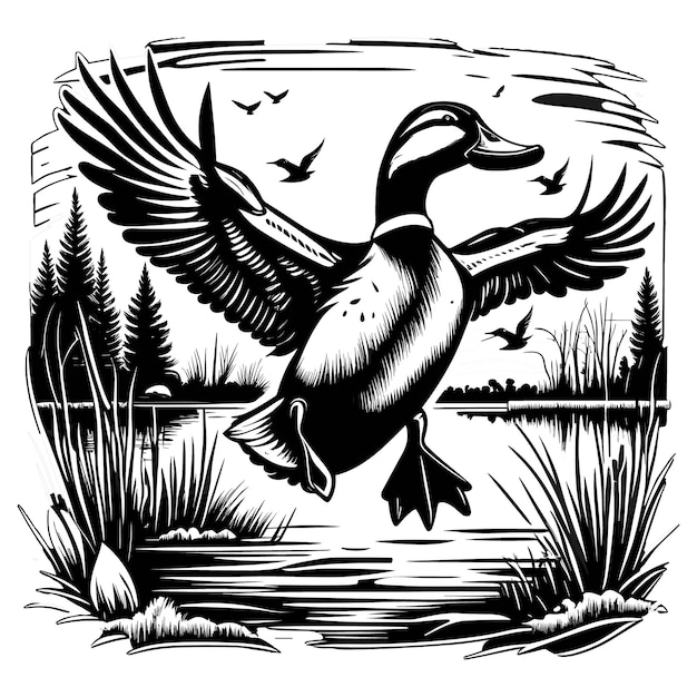 Illustratie van een duckhand verdrinkt