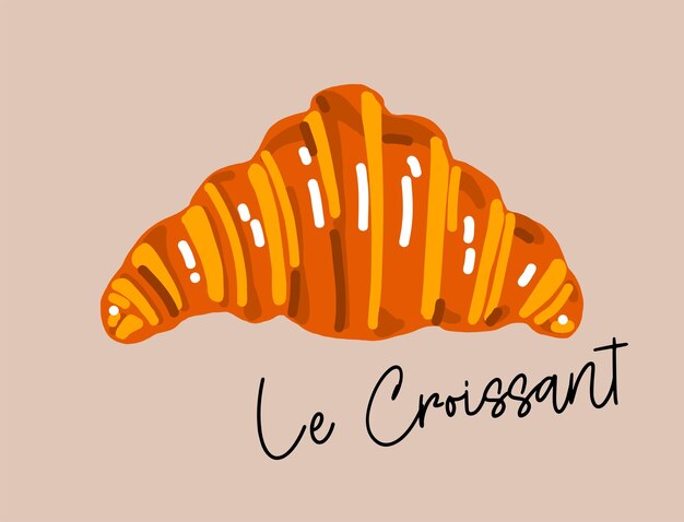 Vector illustratie van een franse botercroissant