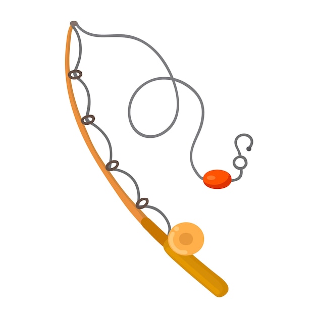 Illustratie van een geïsoleerde vector met een visstok