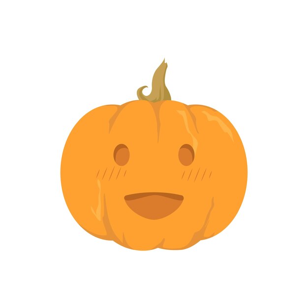 Illustratie van een halloween-pompoen met een gesneden gelukkig en grappig gezicht. vector geïsoleerd