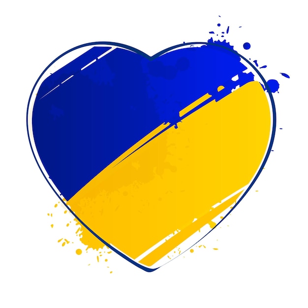 Illustratie van een hart met de vlag van Oekraïne
