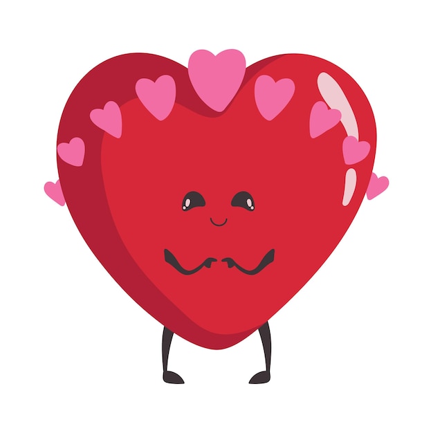 Illustratie van een hart verliefd op een gezicht Valentijnsdag concept karakter verliefd