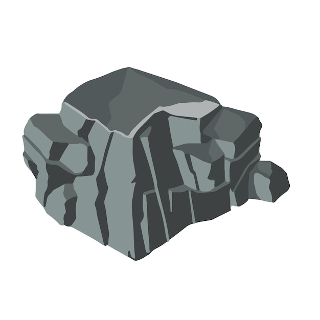 Illustratie van een isometrisch eiland gemaakt van steen een stuk stenen grond