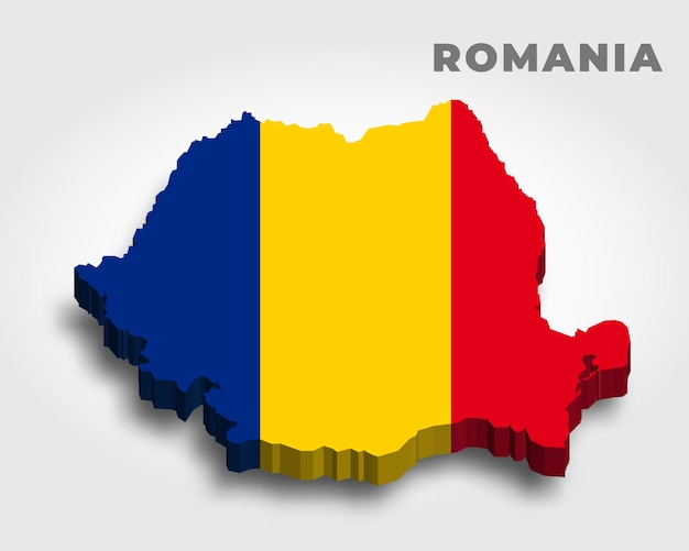 Illustratie van een kaart van Roemenië met vlag