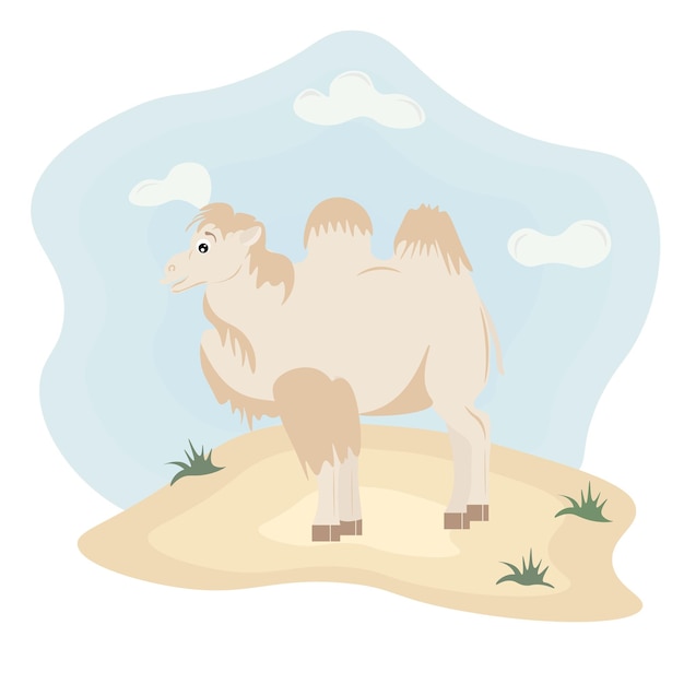 Illustratie van een kameel in de woestijn