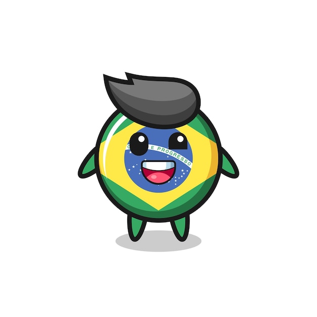 Illustratie van een karakter van de vlag van Brazilië met ongemakkelijke poses