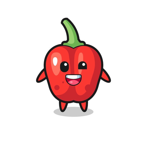 Illustratie van een karakter van een rode paprika met ongemakkelijke poses, schattig stijlontwerp voor t-shirt, sticker, logo-element
