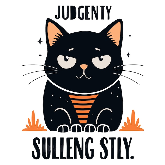 Illustratie van een kat die naar de kijker kijkt