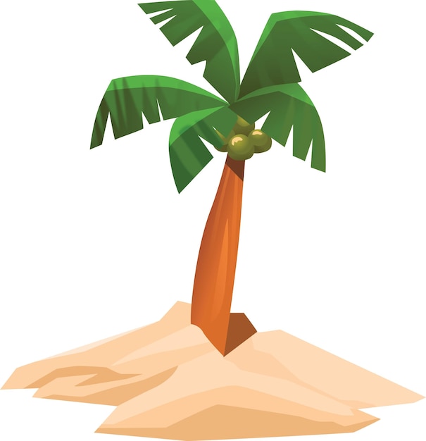 illustratie van een kokosnootboom