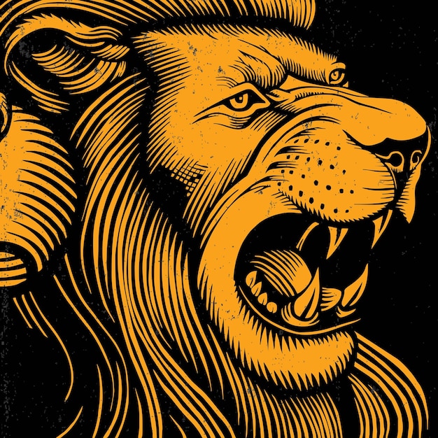 Illustratie van een leeuwenkop