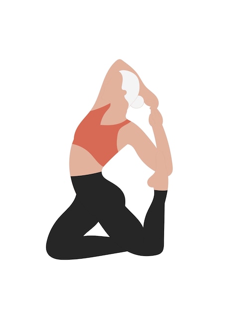 Vector illustratie van een meisje in een yogahouding